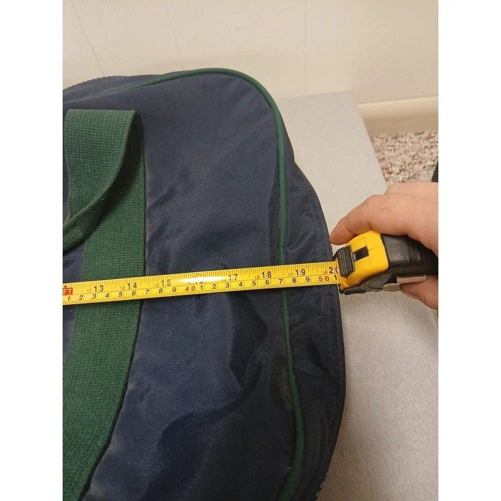 Lands' End Lighthouse Vintage Duffle Bag Blue/Green Weekender Made in USA